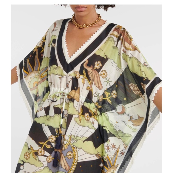 NEW Tory Burch Caftan Navy Sundial Beach Swim Coverup - Size S - Picture 3 of 11